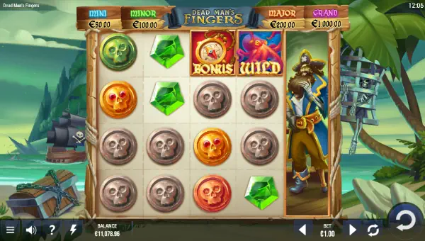 Dead Mans Fingers base game screenshot showing reels and features