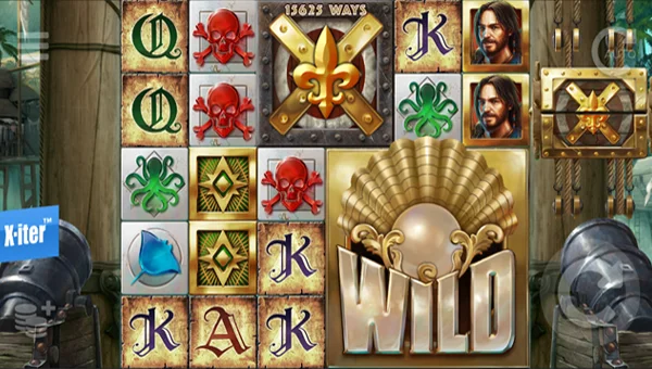 Dead Mans Gold base game screenshot showing reels and features