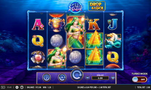 Deep Sea Magic base game screenshot showing reels and features