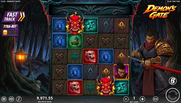 Demons Gate base game screenshot showing reels and features