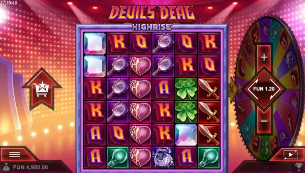 Devils Deal base game screenshot showing reels and features