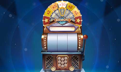 Diamond Duke base game screenshot showing reels and features