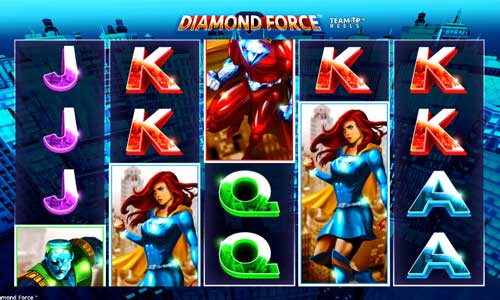 Diamond Force base game screenshot showing reels and features