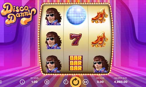 Disco Danny base game screenshot showing reels and features