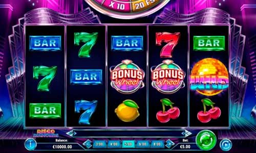 Disco Diamonds base game screenshot showing reels and features