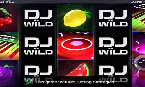Dj Wild base game screenshot showing reels and features
