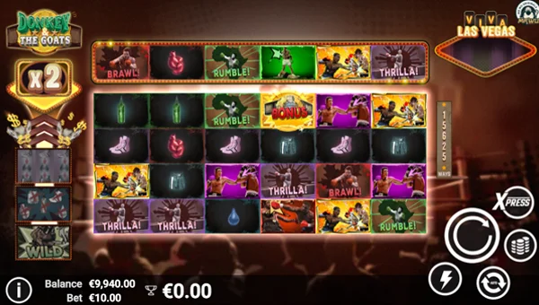 Donkey and the Goats base game screenshot showing reels and features