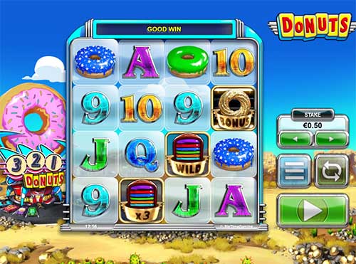 Donuts base game screenshot showing reels and features