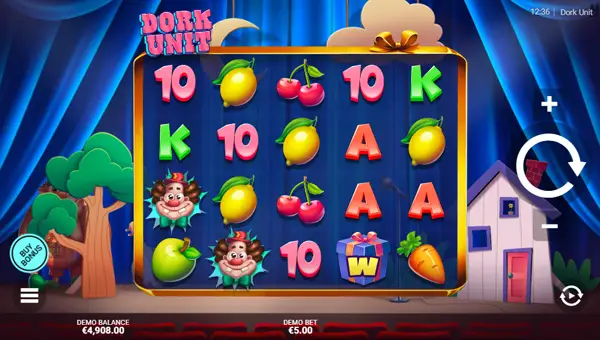 Dork Unit base game screenshot showing reels and features