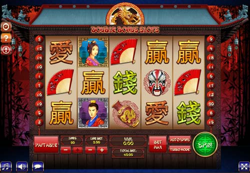 Double Bonus Slots base game screenshot showing reels and features