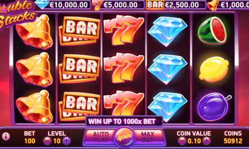 Double Stacks base game screenshot showing reels and features