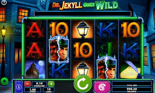 Dr Jekyll Goes Wild base game screenshot showing reels and features