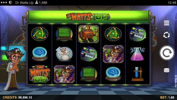 Dr Watts Up base game screenshot showing reels and features