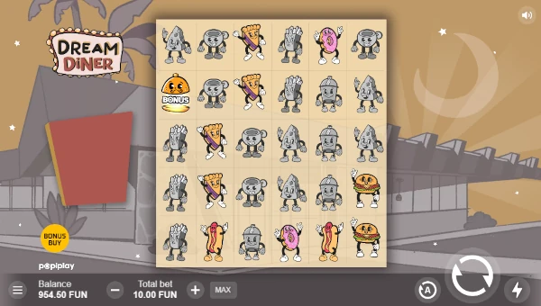 Dream Diner base game screenshot showing reels and features