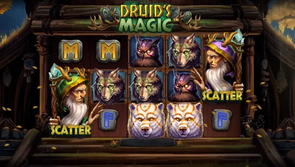 Druids Magic base game screenshot showing reels and features