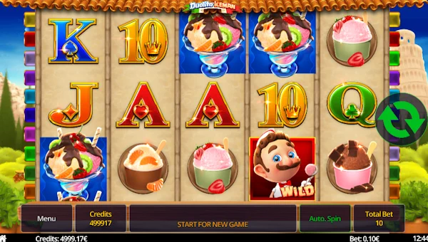 Duolito Iceman base game screenshot showing reels and features