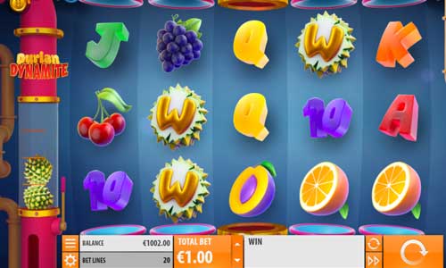 Durian Dynamite base game screenshot showing reels and features