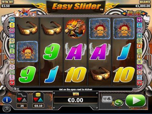 Easy Slider base game screenshot showing reels and features