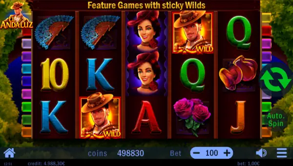 El Andaluz base game screenshot showing reels and features
