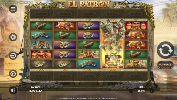El Patron base game screenshot showing reels and features