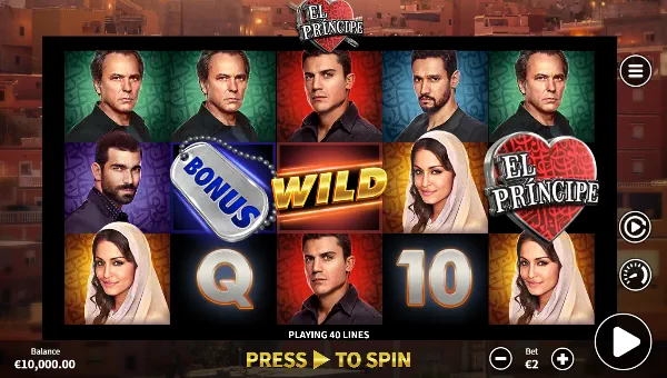 El Pricipe base game screenshot showing reels and features