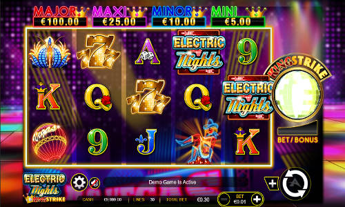 Electric Nights base game screenshot showing reels and features