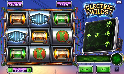 Electric Wilds base game screenshot showing reels and features