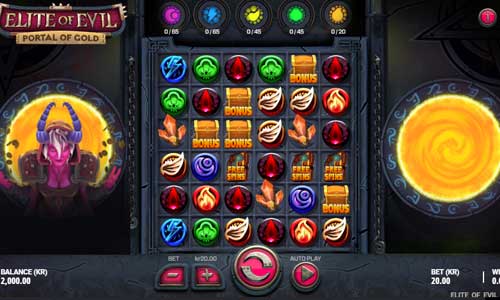 Elite of Evil Portal of Gold base game screenshot showing reels and features