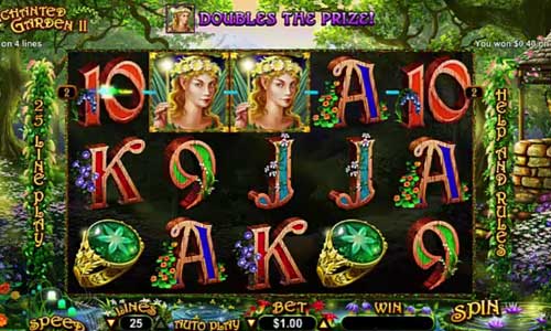 Enchanted Garden 2 base game screenshot showing reels and features