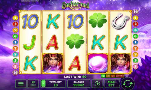 Encharmed base game screenshot showing reels and features