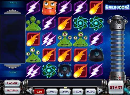 Energoonz base game screenshot showing reels and features