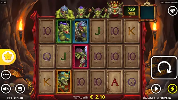 Evil Goblins base game screenshot showing reels and features