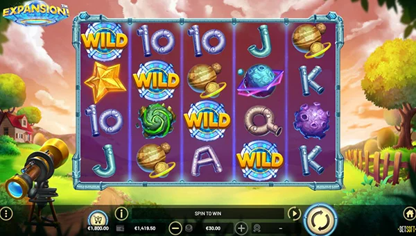 Expansion base game screenshot showing reels and features
