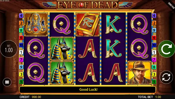 Eye of Dead base game screenshot showing reels and features