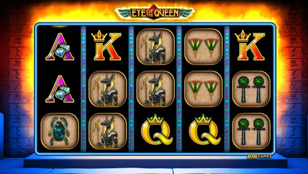Eye of the Queen base game screenshot showing reels and features