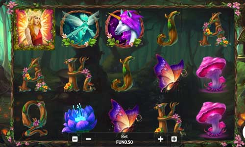 Faerie Nights base game screenshot showing reels and features