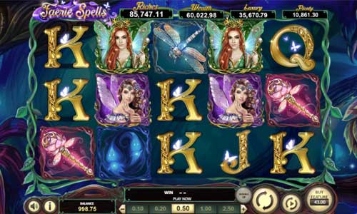 Faerie Spells base game screenshot showing reels and features