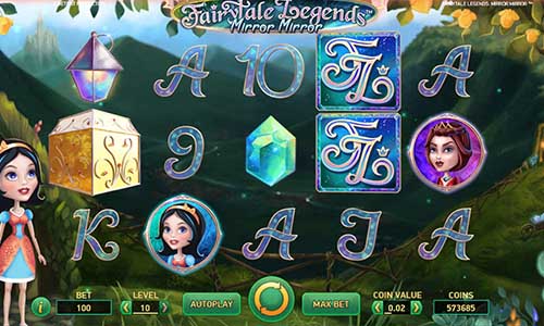 Fairytale Legends Mirror Mirror base game screenshot showing reels and features