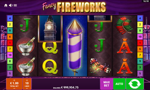 Fancy Fireworks base game screenshot showing reels and features