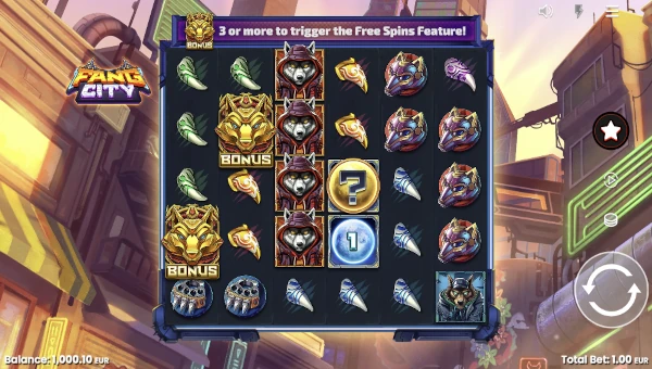 Fang City base game screenshot showing reels and features