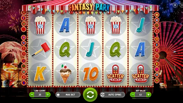 Fantasy Park base game screenshot showing reels and features