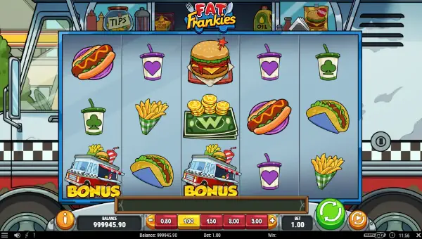 Fat Frankies base game screenshot showing reels and features