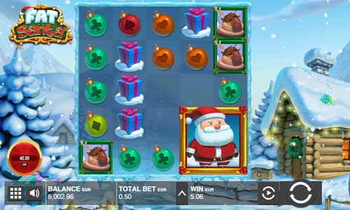 Fat Santa base game screenshot showing reels and features
