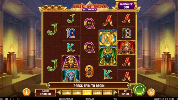Fate of Dead Blitzways base game screenshot showing reels and features