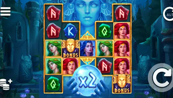 Fate of Fortune base game screenshot showing reels and features