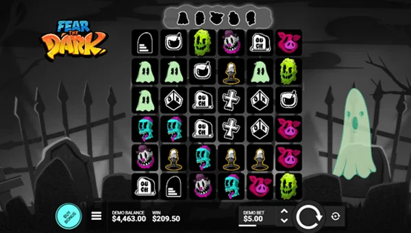 Fear the Dark base game screenshot showing reels and features