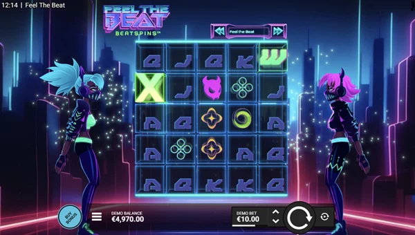 Feel the Beat base game screenshot showing reels and features
