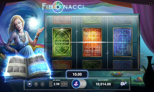 Fibonacci base game screenshot showing reels and features