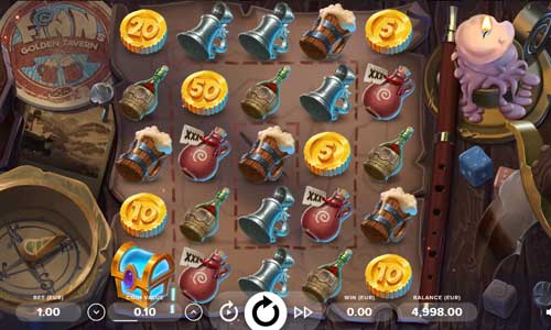 Finns Golden Tavern base game screenshot showing reels and features