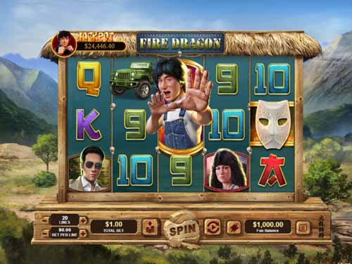 Fire Dragon base game screenshot showing reels and features